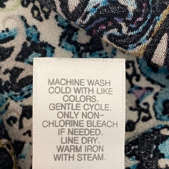 J. Jill Boho Floral Tunic Blouse Top‎ Women M Blue Cottagecore Coastal Grandma - Picture 7 of 11